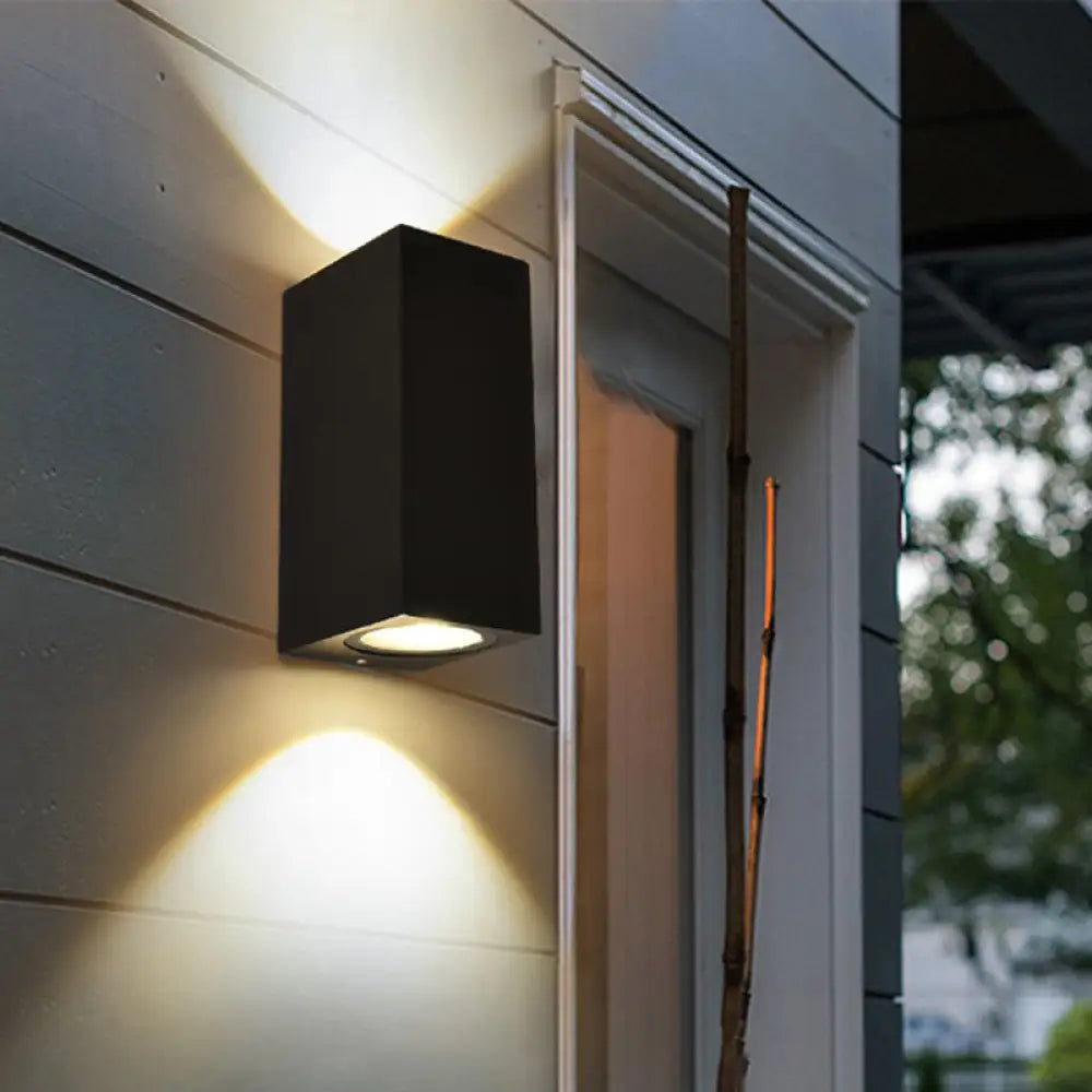 DecorBites™ DecorBites™ Minimalistic Black Aluminum Geometric LED Wall Sconce for Patio
