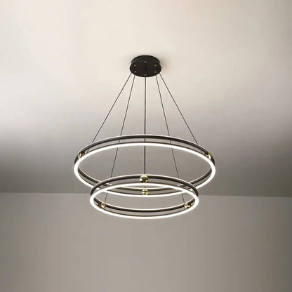 Minimalistic Black and White Circle Chandelier