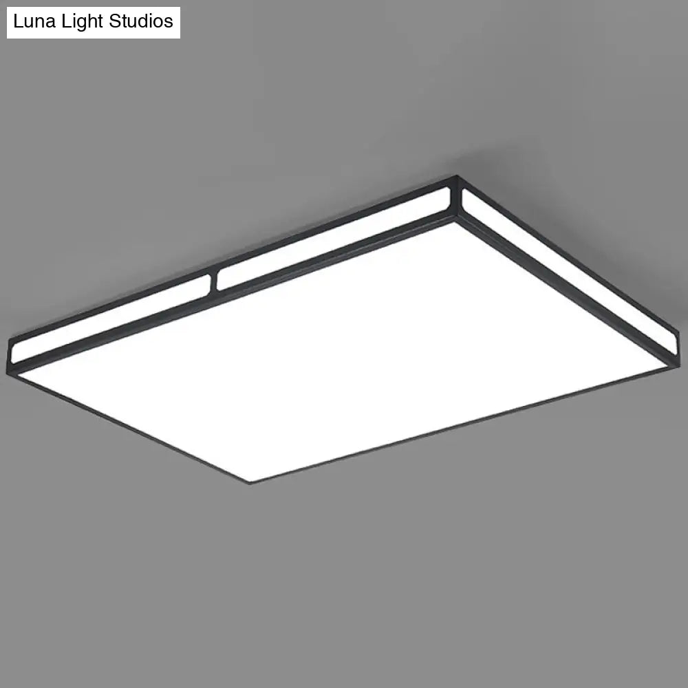 DecorBites™ DecorBites™ Minimalistic Black LED Flush Light for Living Room - Acrylic Ceiling Lamp