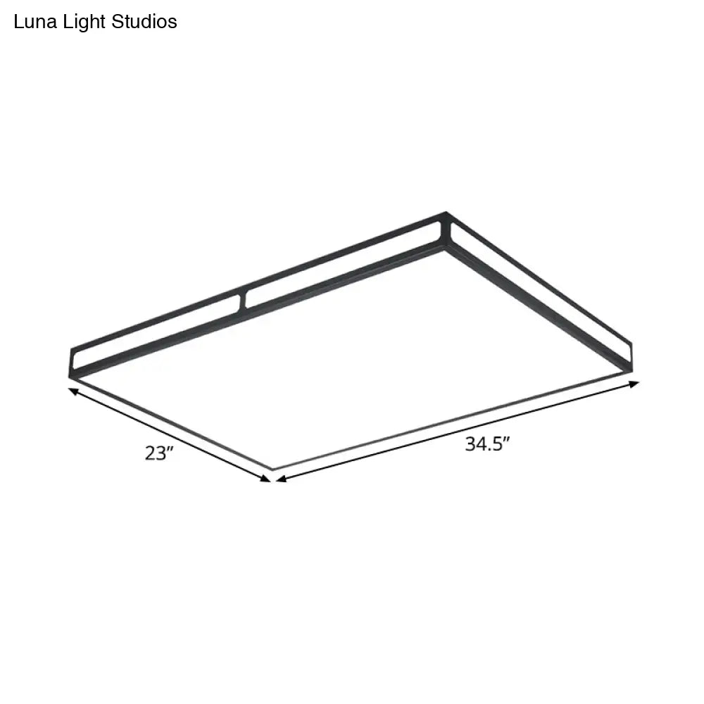 DecorBites™ DecorBites™ Minimalistic Black LED Flush Light for Living Room - Acrylic Ceiling Lamp