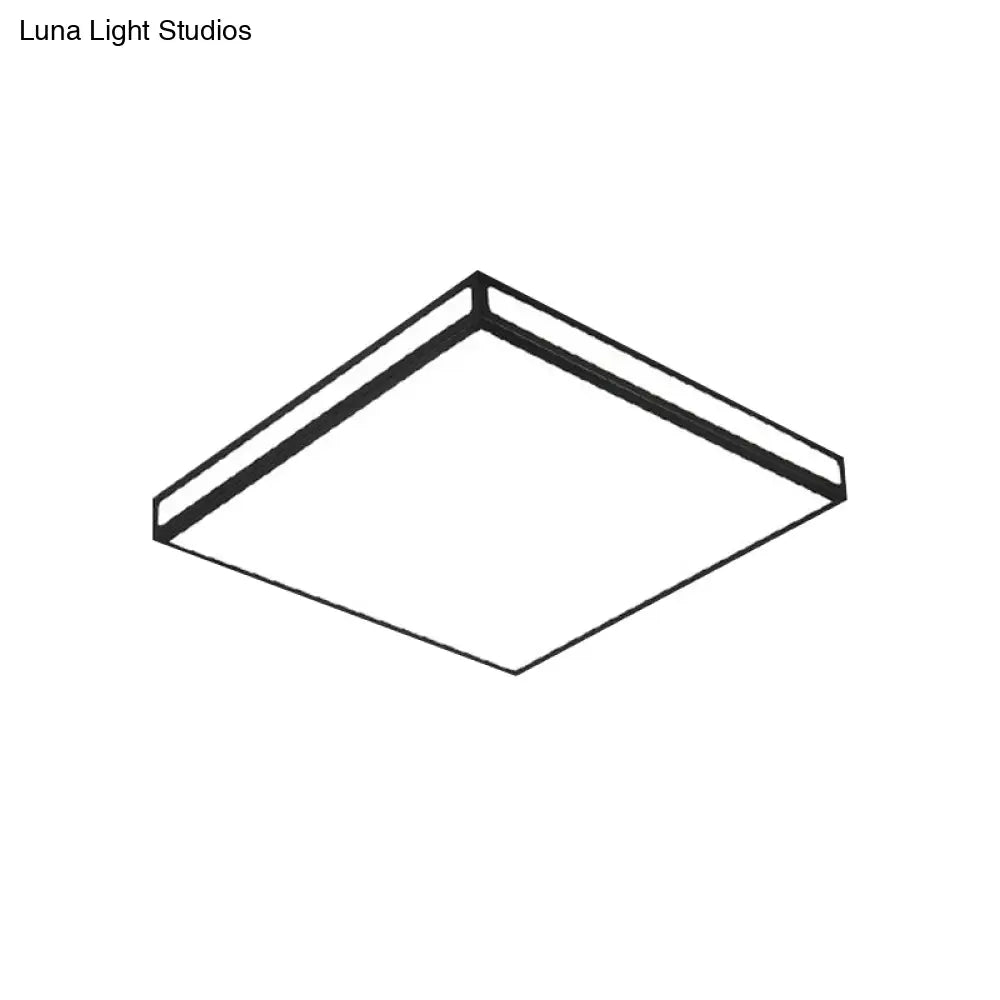 DecorBites™ DecorBites™ Minimalistic Black LED Flush Light for Living Room - Acrylic Ceiling Lamp