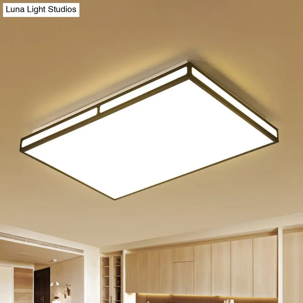 DecorBites™ DecorBites™ Minimalistic Black LED Flush Light for Living Room - Acrylic Ceiling Lamp