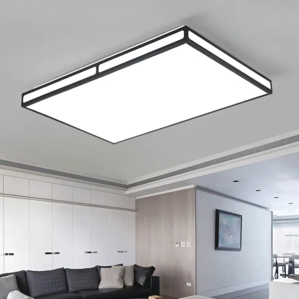 DecorBites™ DecorBites™ Minimalistic Black LED Flush Light for Living Room - Acrylic Ceiling Lamp