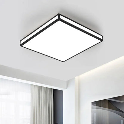 DecorBites™ DecorBites™ Minimalistic Black LED Flush Light for Living Room - Acrylic Ceiling Lamp
