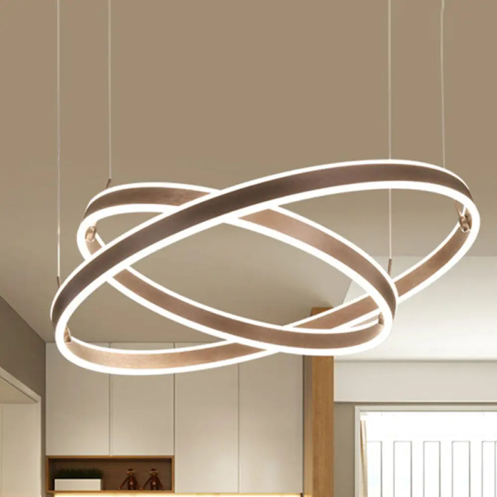 Minimalistic Coffee Acrylic LED Pendant Lighting for Living Room