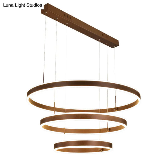 Minimalistic Coffee Acrylic LED Pendant Lighting for Living Room