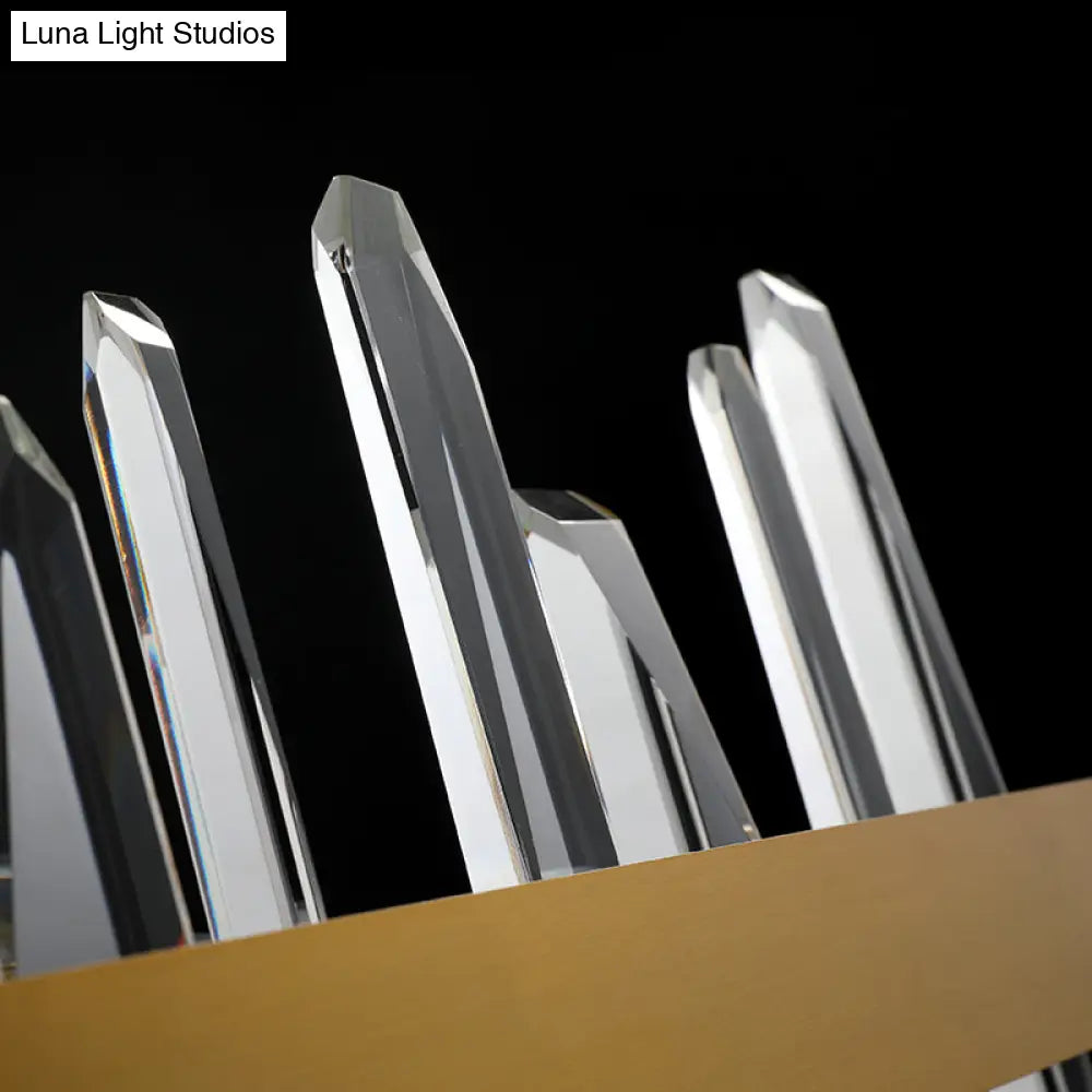 DecorBites™ DecorBites™ Minimalistic Crystal LED Sconce for Bedroom Wall – Gold Finish Stick Shape