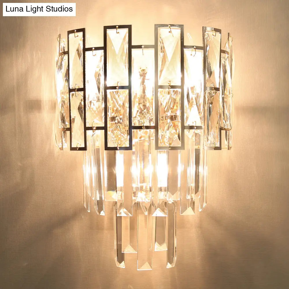 DecorBites™ DecorBites™ Minimalistic Crystal Prism Wall Lighting: 3-Light Sconce Fixture for Living Room