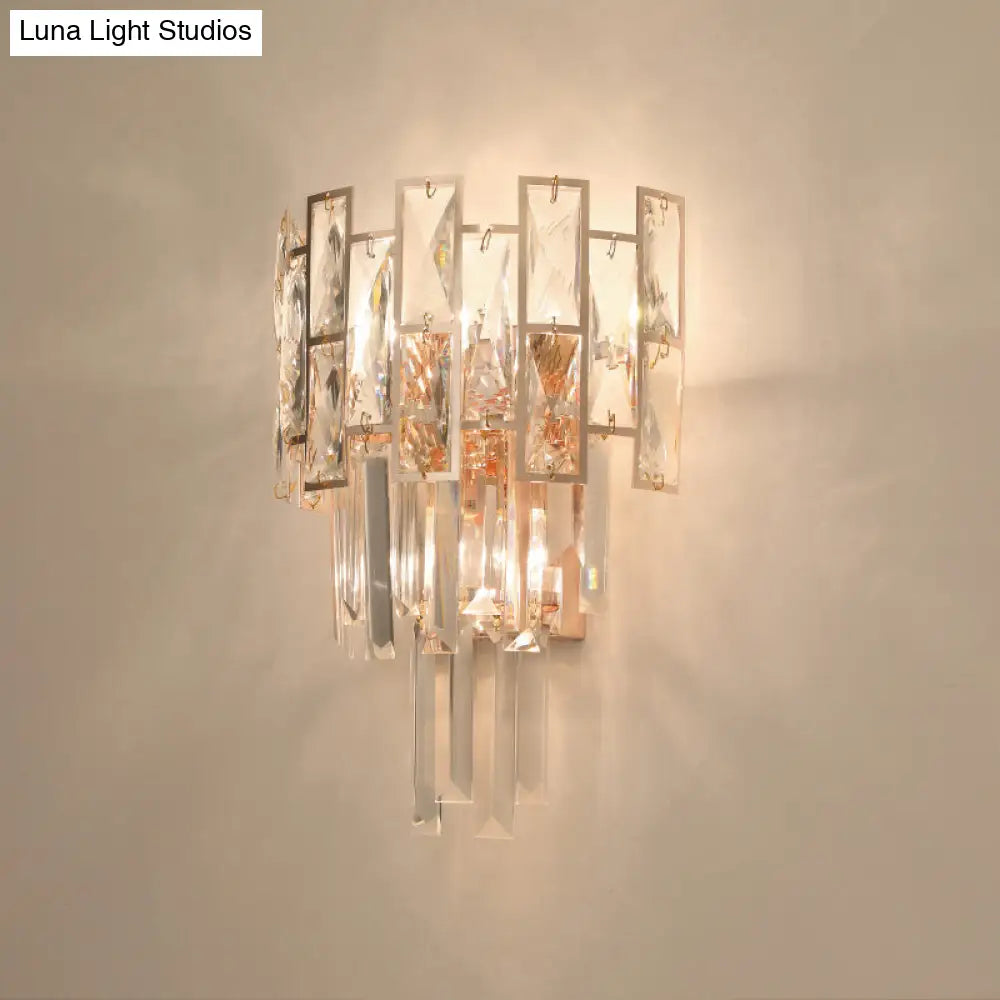 DecorBites™ DecorBites™ Minimalistic Crystal Prism Wall Lighting: 3-Light Sconce Fixture for Living Room