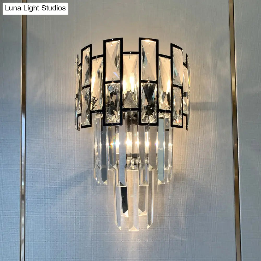 DecorBites™ DecorBites™ Minimalistic Crystal Prism Wall Lighting: 3-Light Sconce Fixture for Living Room