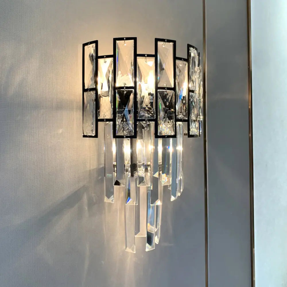 DecorBites™ DecorBites™ Minimalistic Crystal Prism Wall Lighting: 3-Light Sconce Fixture for Living Room