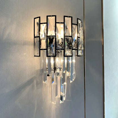 DecorBites™ DecorBites™ Minimalistic Crystal Prism Wall Lighting: 3-Light Sconce Fixture for Living Room
