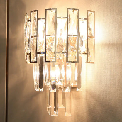 DecorBites™ DecorBites™ Minimalistic Crystal Prism Wall Lighting: 3-Light Sconce Fixture for Living Room