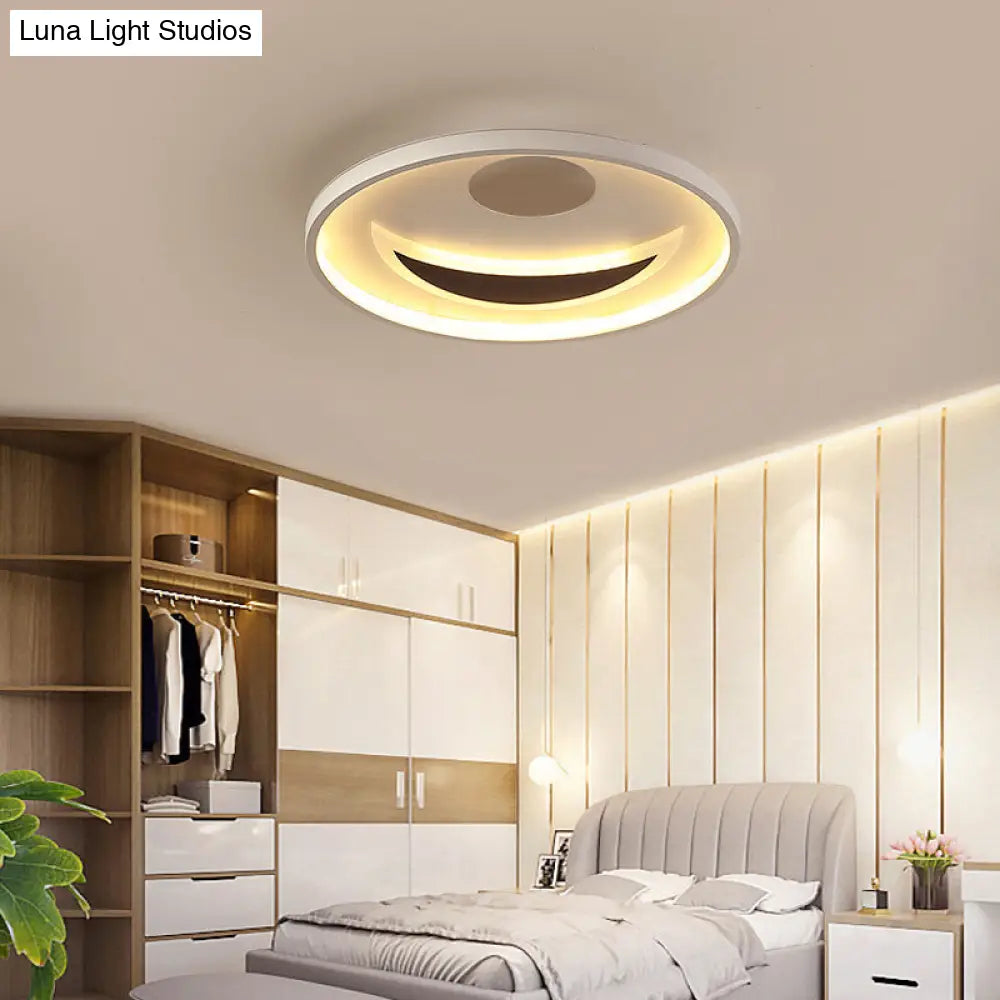 DecorBites™ DecorBites™ Minimalistic Geometric Acrylic Ceiling Mount LED Flush Light - Black & White-16.5"/20.5" Wide - Remote Control Dimming