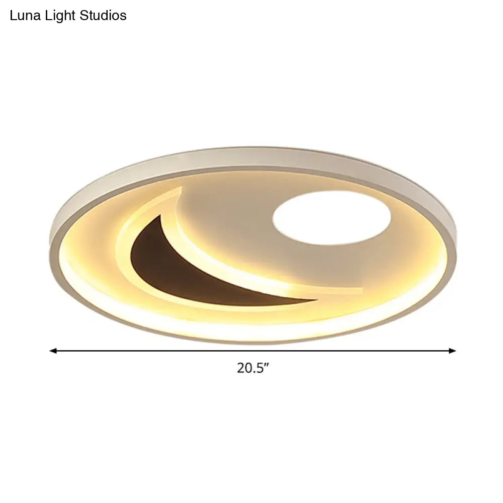 DecorBites™ DecorBites™ Minimalistic Geometric Acrylic Ceiling Mount LED Flush Light - Black & White-16.5"/20.5" Wide - Remote Control Dimming