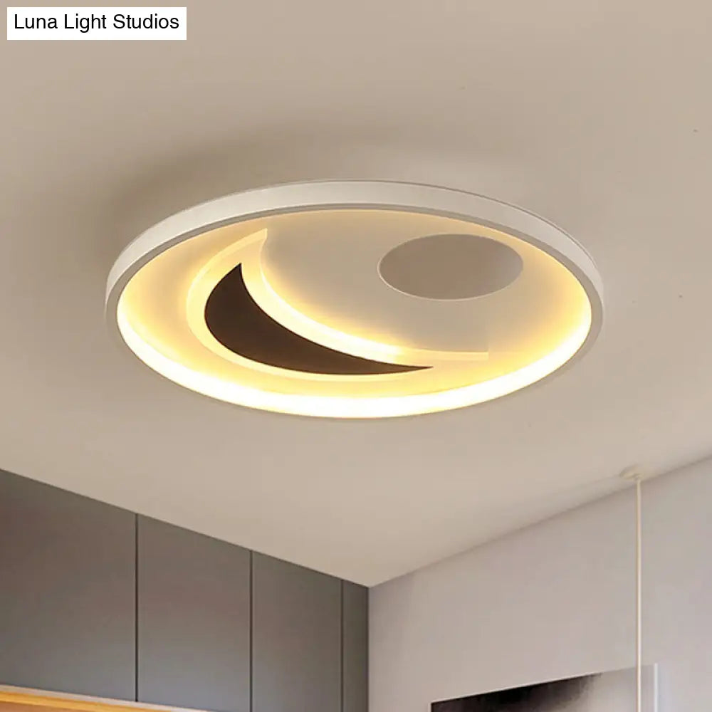 DecorBites™ DecorBites™ Minimalistic Geometric Acrylic Ceiling Mount LED Flush Light - Black & White-16.5"/20.5" Wide - Remote Control Dimming