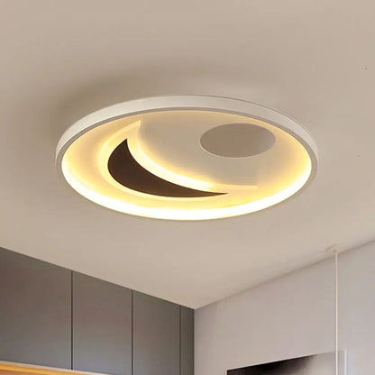 DecorBites™ DecorBites™ Minimalistic Geometric Acrylic Ceiling Mount LED Flush Light - Black & White-16.5"/20.5" Wide - Remote Control Dimming