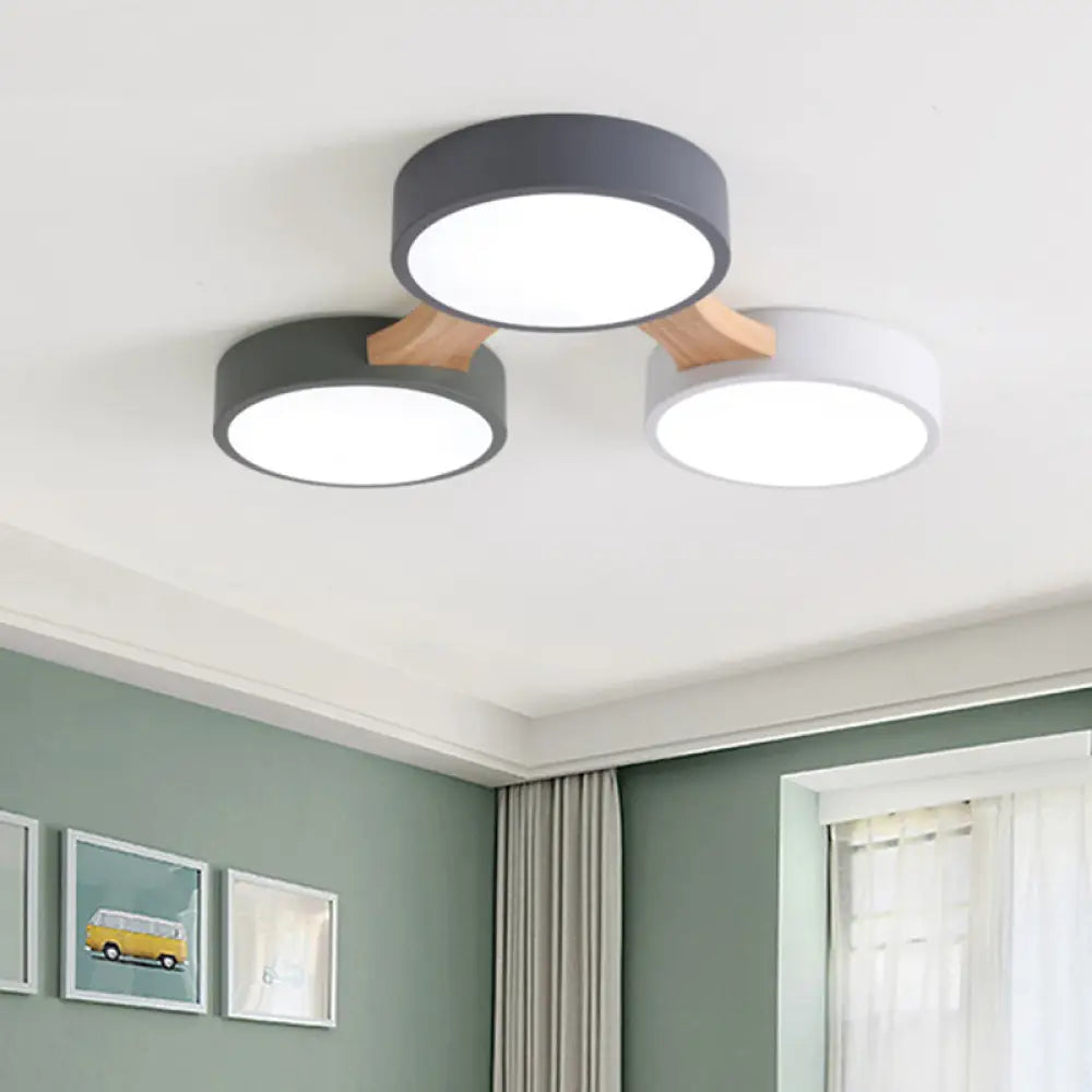 DecorBites™ DecorBites™ Minimalistic LED Ceiling Light Fixture - Wooden Flush Mount for Bedroom & Dining Room