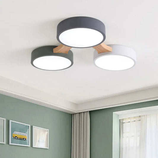 DecorBites™ DecorBites™ Minimalistic LED Ceiling Light Fixture - Wooden Flush Mount for Bedroom & Dining Room