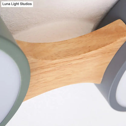 DecorBites™ DecorBites™ Minimalistic LED Ceiling Light Fixture - Wooden Flush Mount for Bedroom & Dining Room