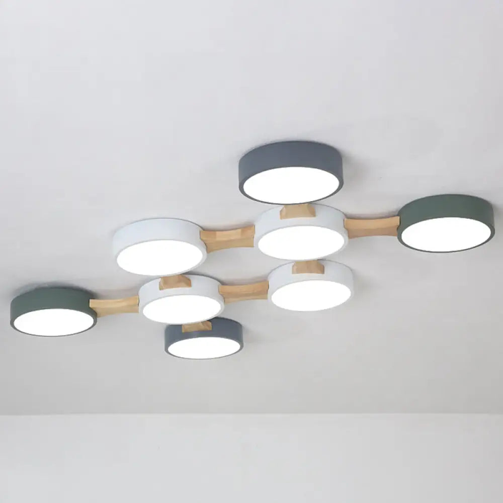 DecorBites™ DecorBites™ Minimalistic LED Ceiling Light Fixture - Wooden Flush Mount for Bedroom & Dining Room