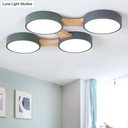 DecorBites™ DecorBites™ Minimalistic LED Ceiling Light Fixture - Wooden Flush Mount for Bedroom & Dining Room