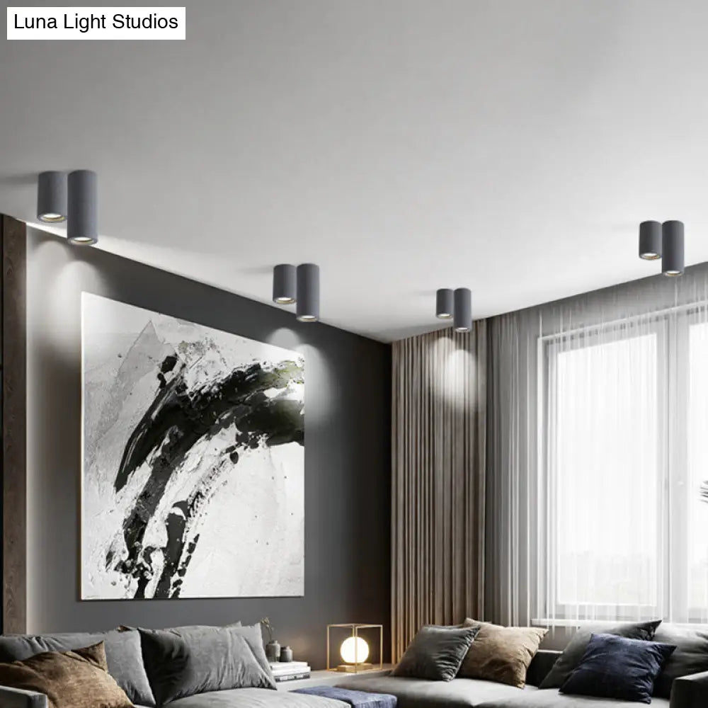 DecorBites™ Lámpara de techo cilíndrica LED minimalista DecorBites™ - Gris cemento