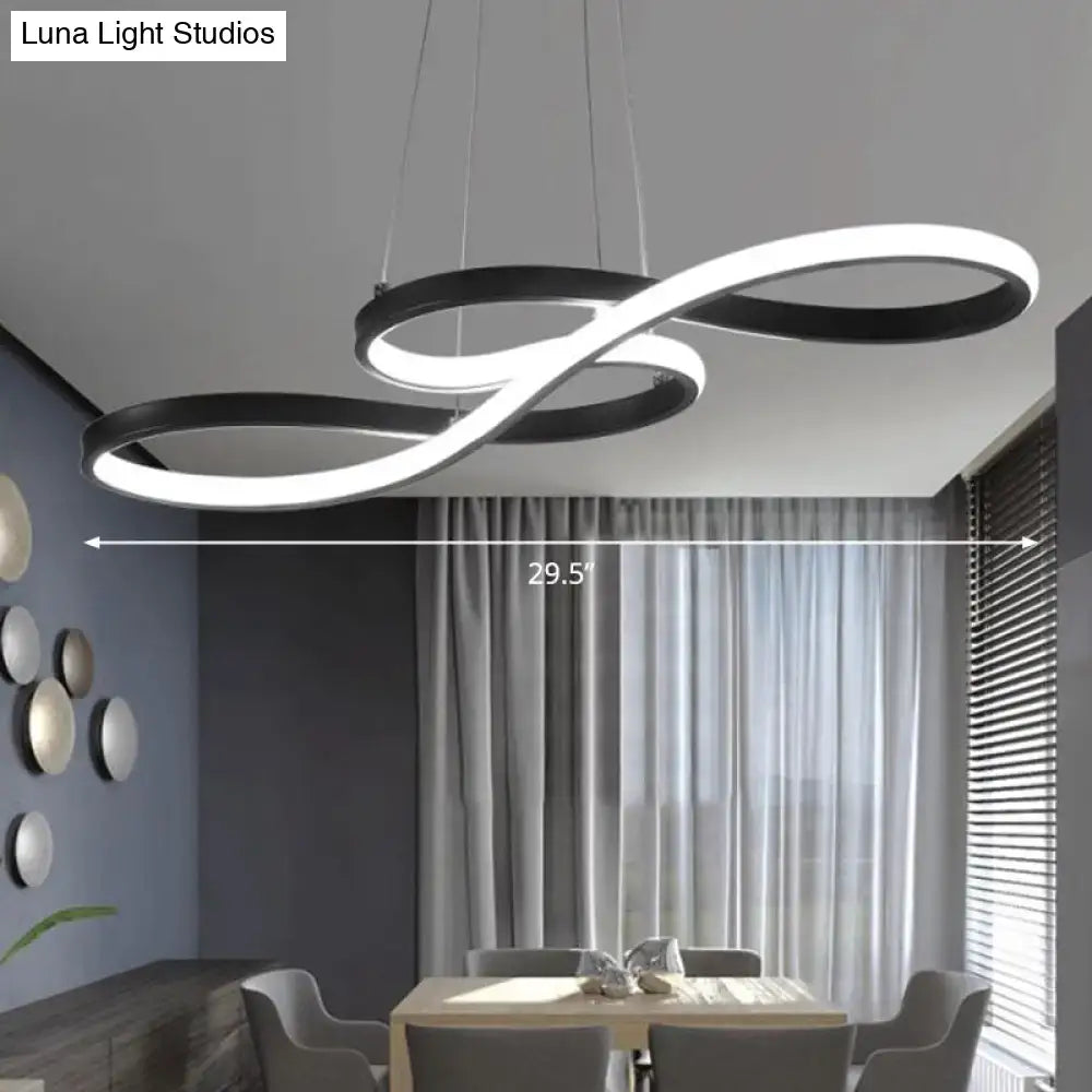 Decorbites minimalistic led ceiling light with sleek black and white infinity symbol pendant inspired by musical notation