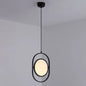 Minimalistic LED Pendant Lamp in Black for Bedside with Acrylic Shade