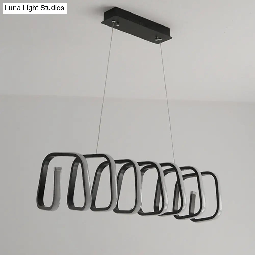 DecorBites™ Minimalistic Metal LED Island Light Fixture in Black for Dining Room Ceilings