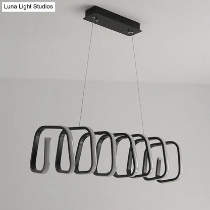 DecorBites™ Minimalistic Metal LED Island Light Fixture in Black for Dining Room Ceilings