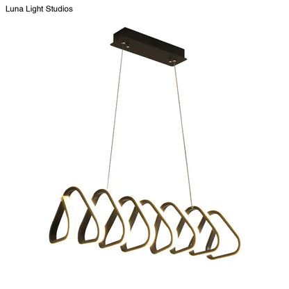 DecorBites™ Minimalistic Metal LED Island Light Fixture in Black for Dining Room Ceilings