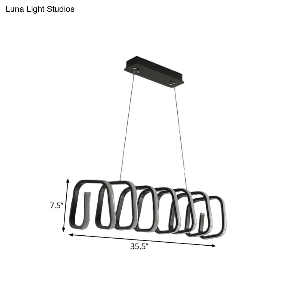 DecorBites™ Minimalistic Metal LED Island Light Fixture in Black for Dining Room Ceilings