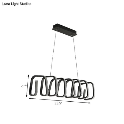 DecorBites™ Minimalistic Metal LED Island Light Fixture in Black for Dining Room Ceilings