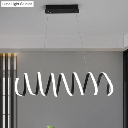 DecorBites™ Minimalistic Metal LED Island Light Fixture in Black for Dining Room Ceilings