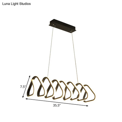 DecorBites™ Minimalistic Metal LED Island Light Fixture in Black for Dining Room Ceilings