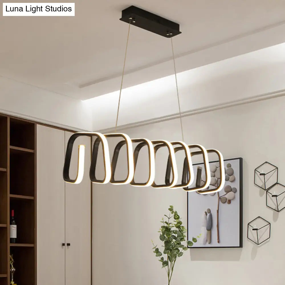 DecorBites™ Minimalistic Metal LED Island Light Fixture in Black for Dining Room Ceilings