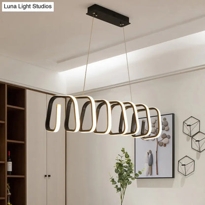 DecorBites™ Minimalistic Metal LED Island Light Fixture in Black for Dining Room Ceilings