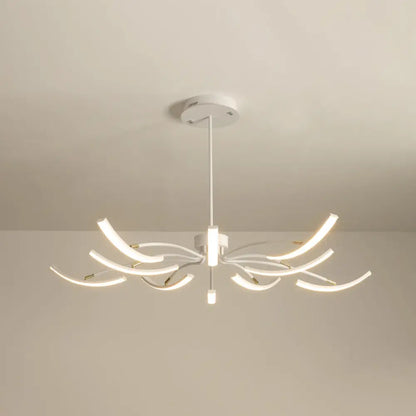 Minimalistic White Floral Chandelier LED Ceiling Light for Living Room