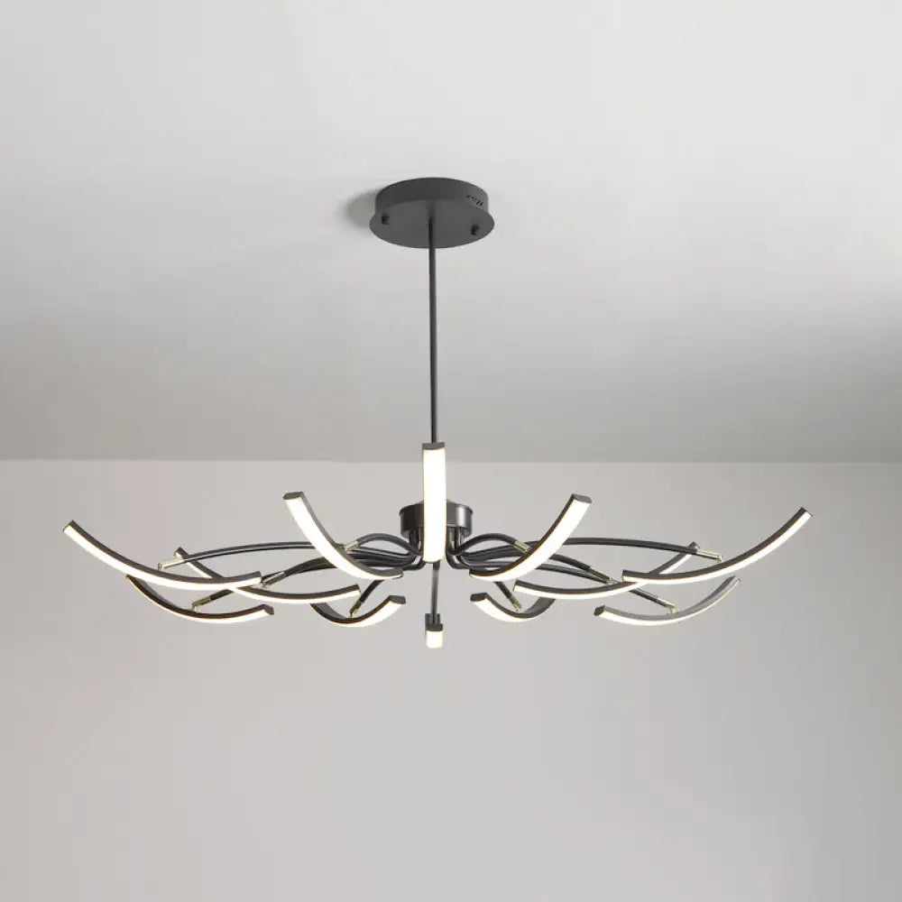 Minimalistic White Floral Chandelier LED Ceiling Light for Living Room