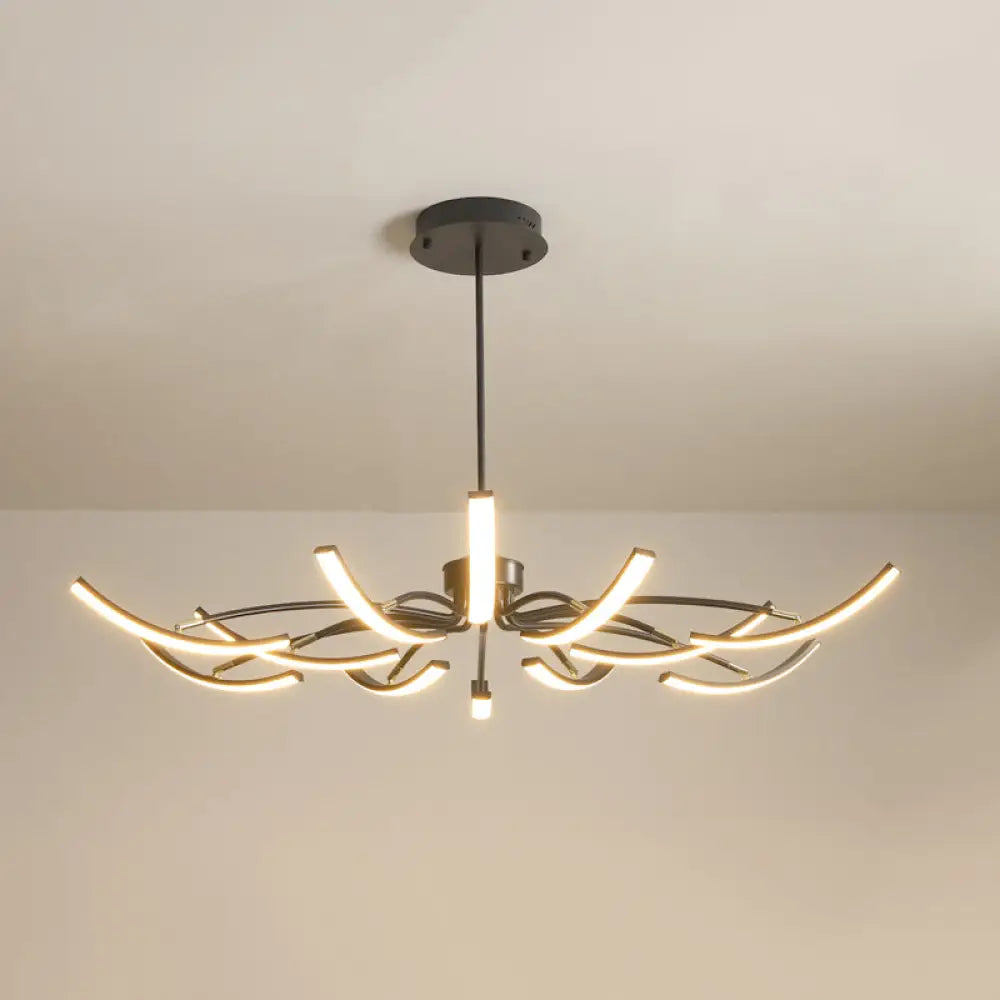 Minimalistic White Floral Chandelier LED Ceiling Light for Living Room