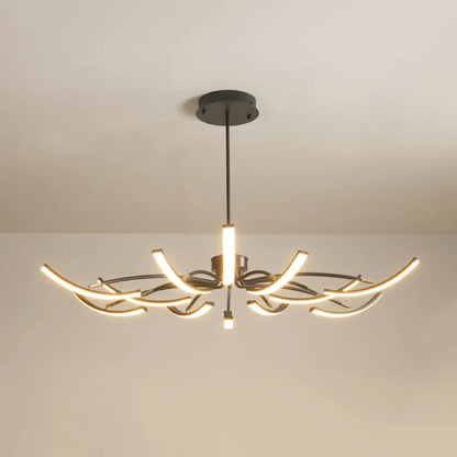 Minimalistic White Floral Chandelier LED Ceiling Light for Living Room