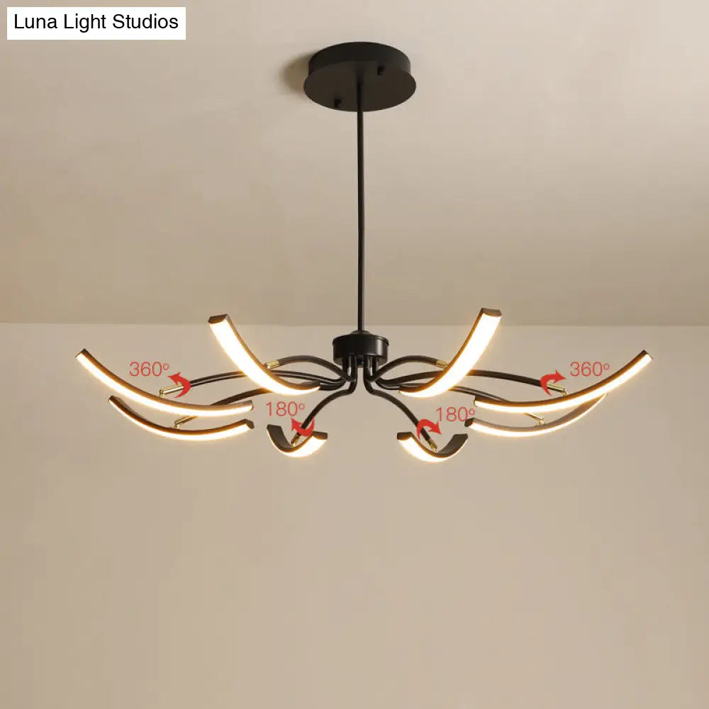 Minimalistic White Floral Chandelier LED Ceiling Light for Living Room