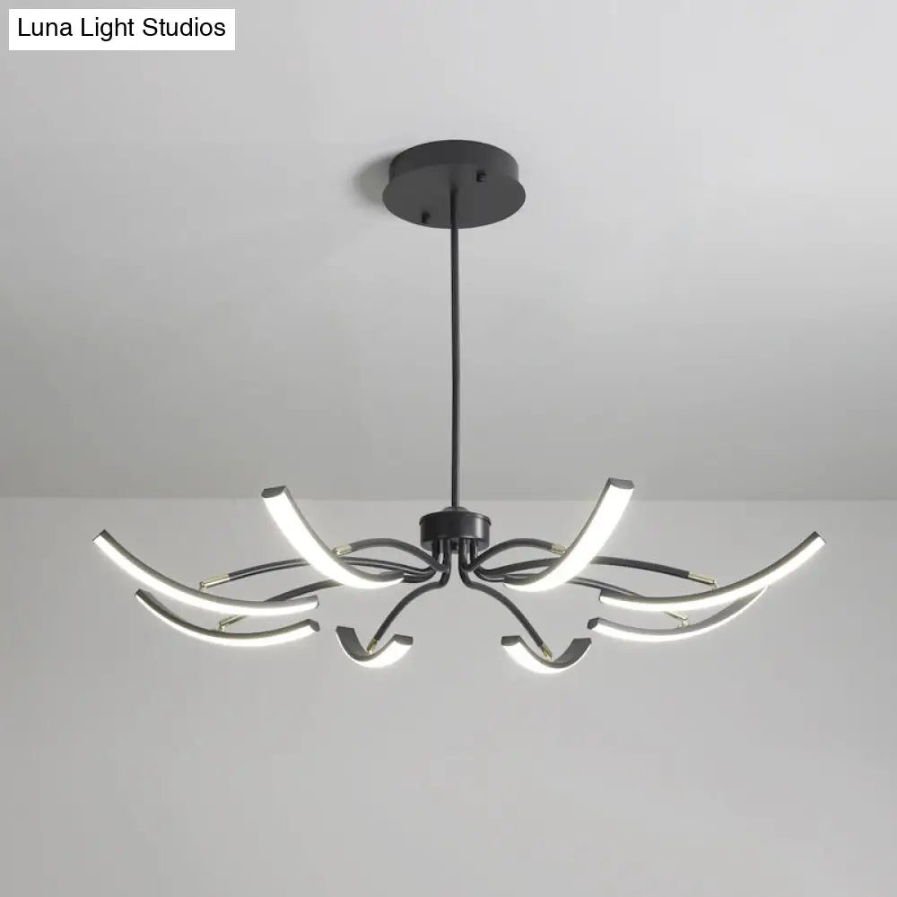 Minimalistic White Floral Chandelier LED Ceiling Light for Living Room