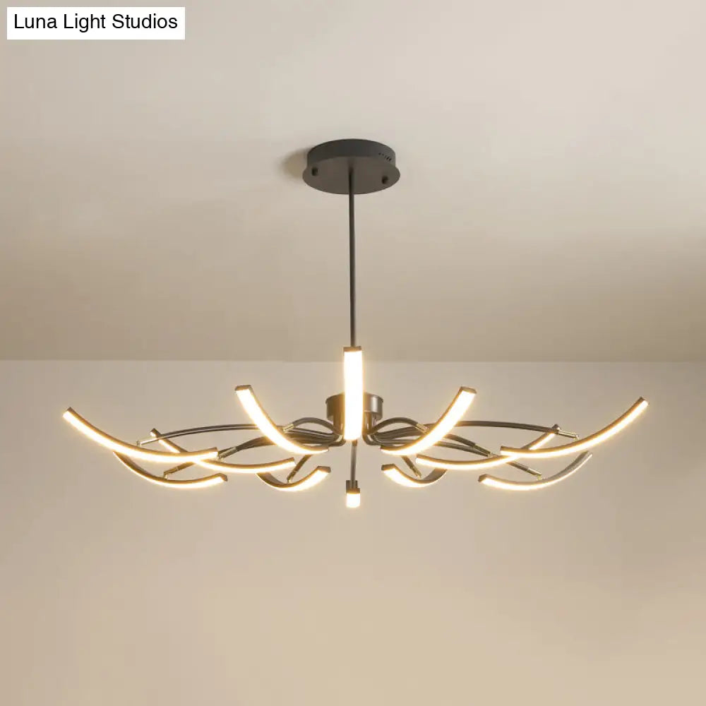 Minimalistic White Floral Chandelier LED Ceiling Light for Living Room