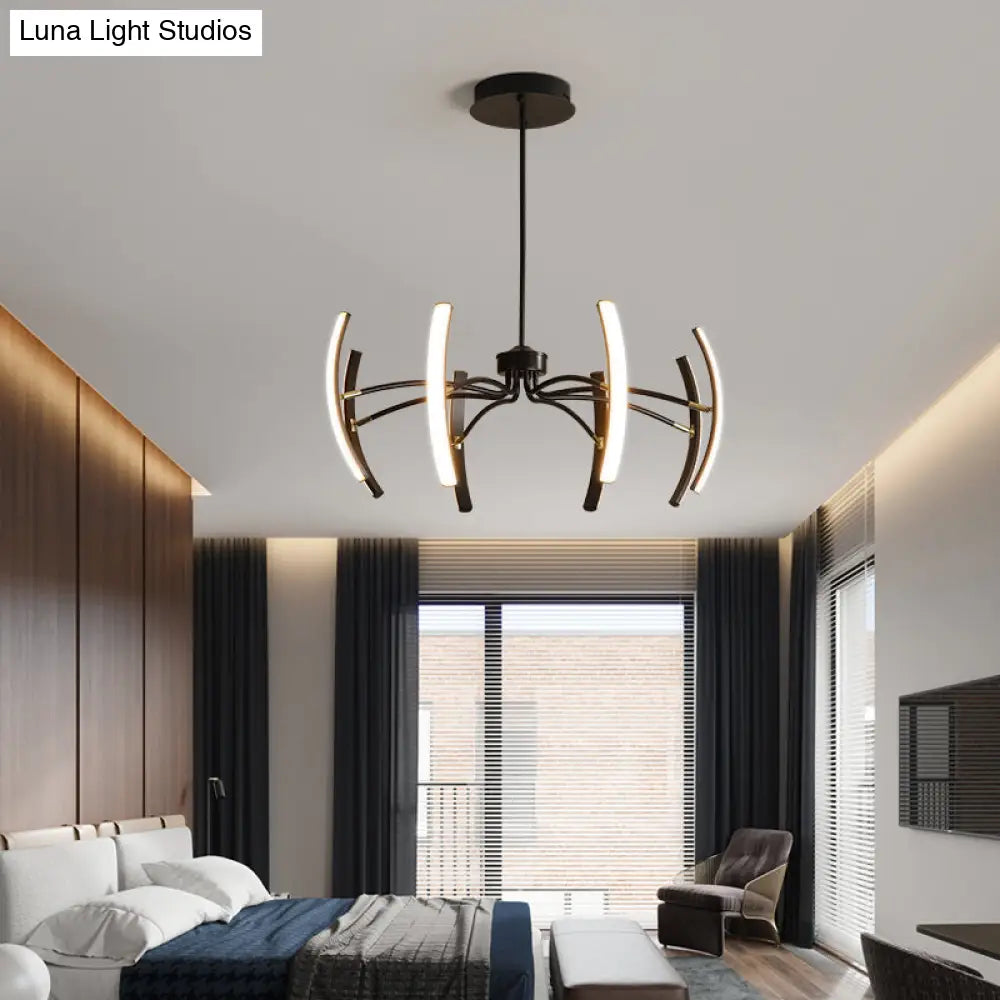 Minimalistic White Floral Chandelier LED Ceiling Light for Living Room