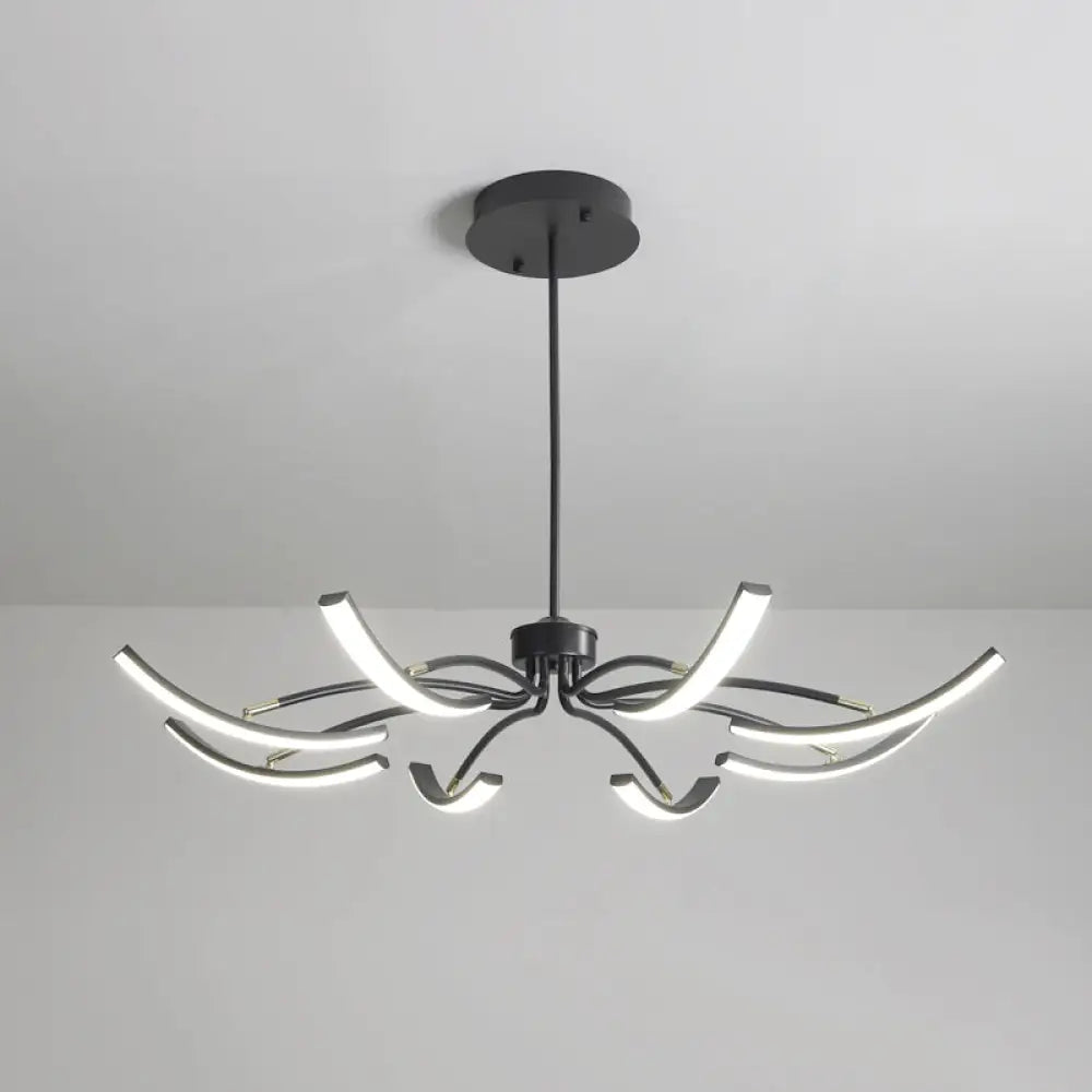 Minimalistic White Floral Chandelier LED Ceiling Light for Living Room