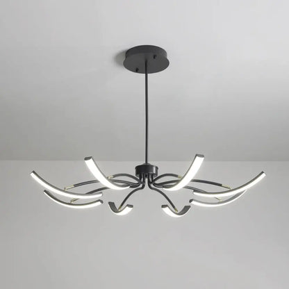 Minimalistic White Floral Chandelier LED Ceiling Light for Living Room