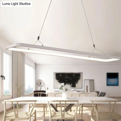 DecorBites™ Minimalistic White LED Pendant Light for Dining Room with Acrylic Shade - Rectangle Shape, Warm/White Light - Various Sizes Available