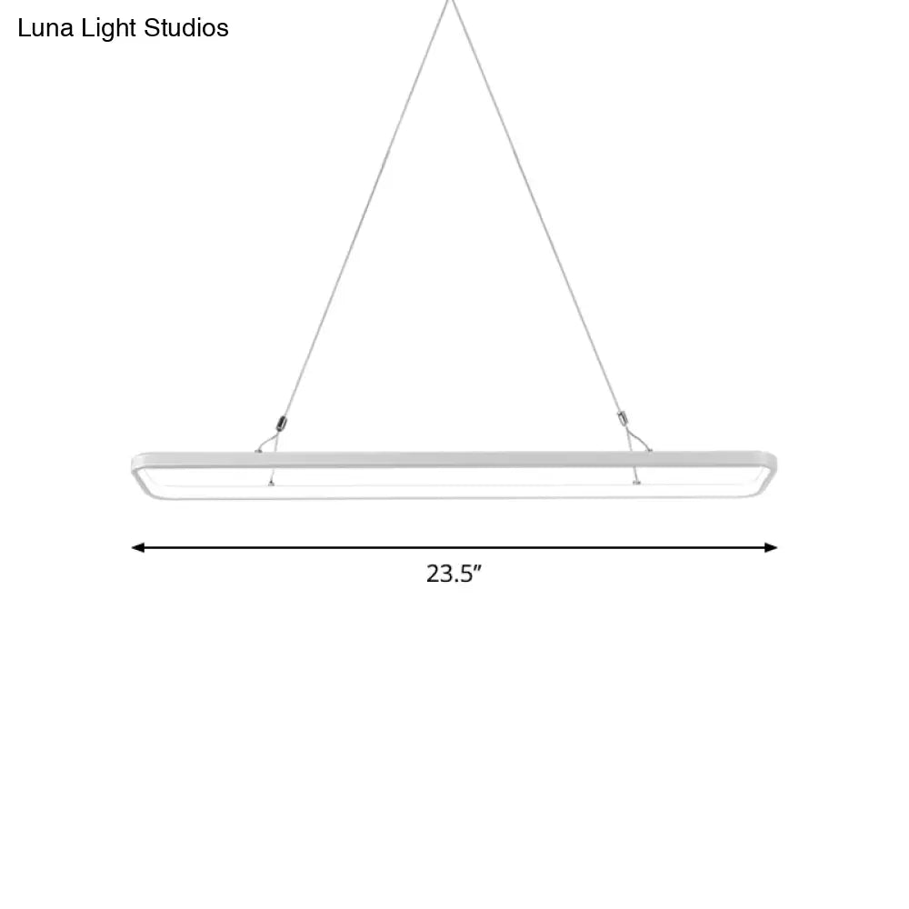 DecorBites™ Minimalistic White LED Pendant Light for Dining Room with Acrylic Shade - Rectangle Shape, Warm/White Light - Various Sizes Available